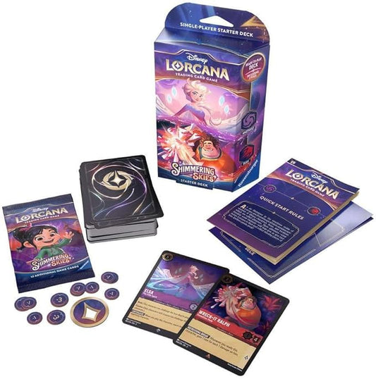Disney Lorcana - Set 5 - Shimmering Skies: Elsa & Ralph (Amethyst & Ruby) Single-Player Deck