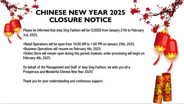 Chinese New Year 2025 Closure Notice