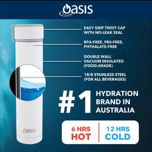 Oasis Skinny Mini Insulated Water Bottle 250ML Matte