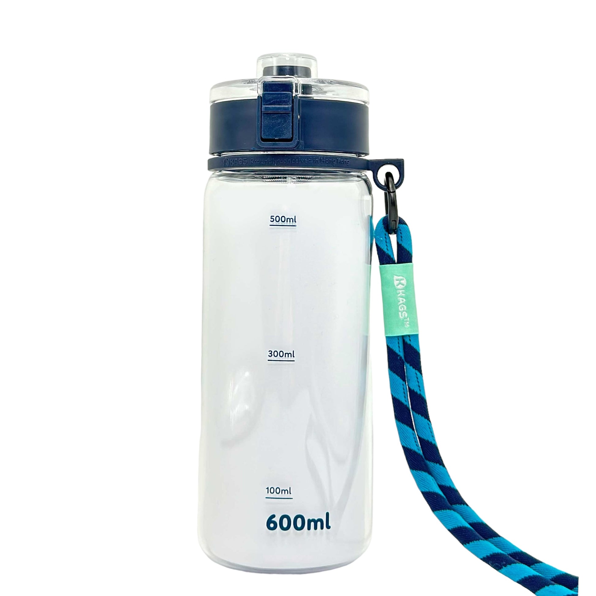 KAGS AQUARECHARGE Series Tritan 600ML Water Bottle w/ Crossbody Strap Color Series