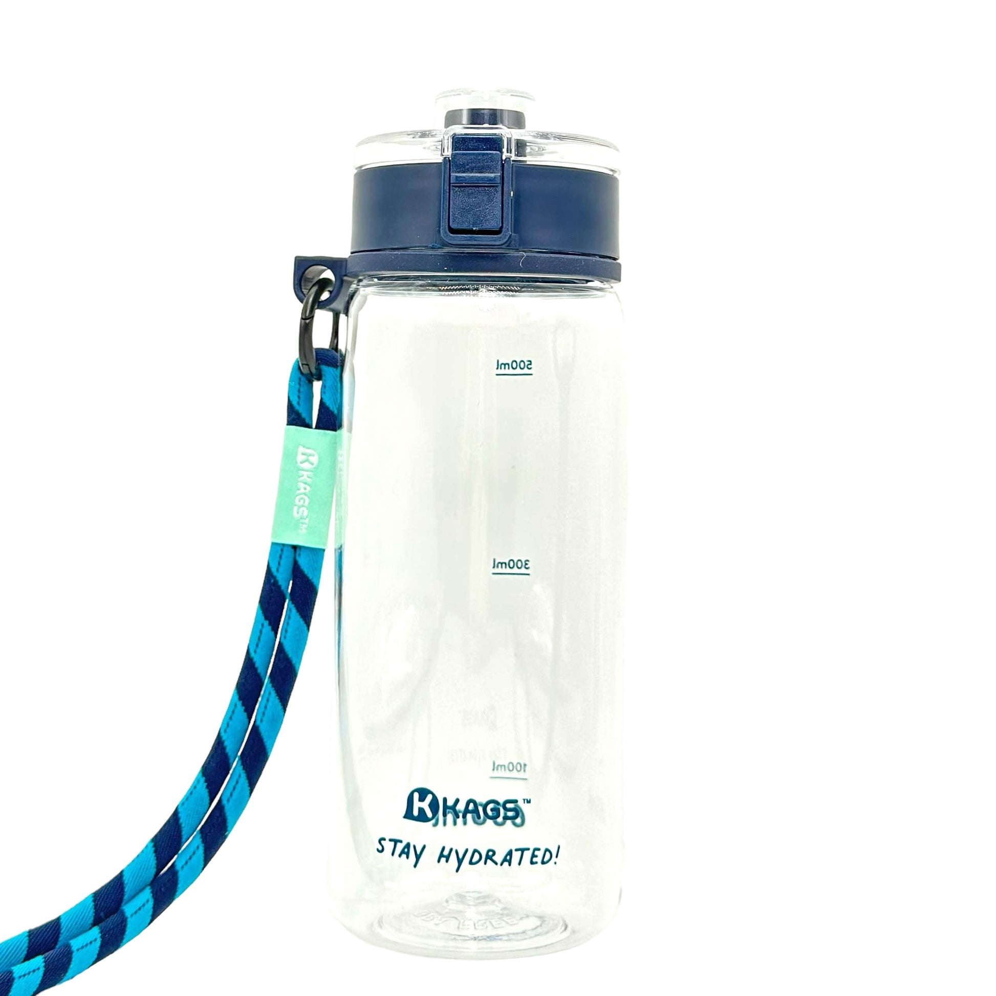 KAGS AQUARECHARGE Series Tritan 600ML Water Bottle w/ Crossbody Strap Color Series