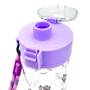 KAGS AQUARECHARGE Series Tritan 600ML Water Bottle w/ Crossbody Strap Cartoon Series