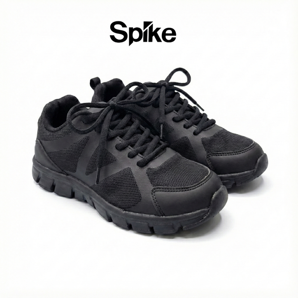 SPIKE Black School Shoes - Lace