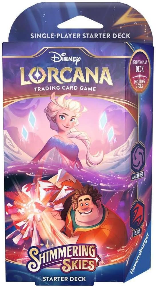 Disney Lorcana - Set 5 - Shimmering Skies: Elsa & Ralph (Amethyst & Ruby) Single-Player Deck