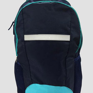 Teal school bag front view
