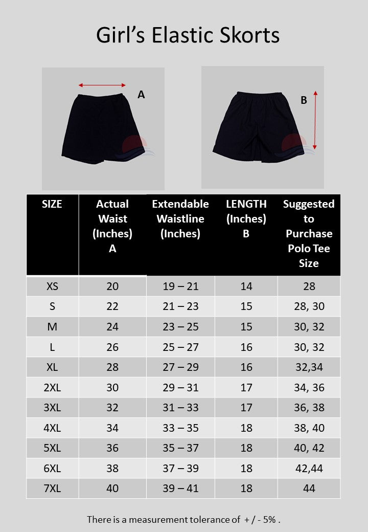 TVPS NEW Girl's School Elastic Skorts